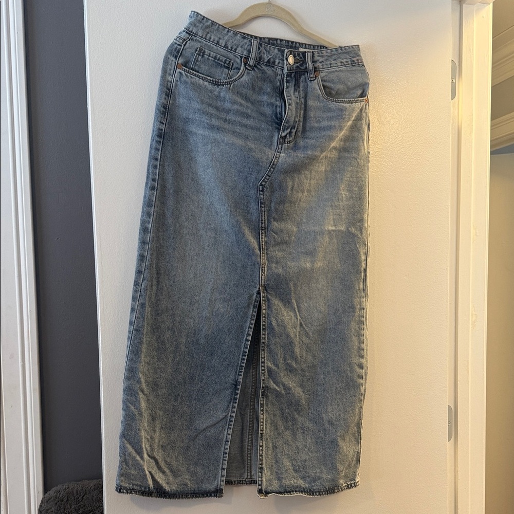 Blank NYC Light Blue Denim Maxi Skirt